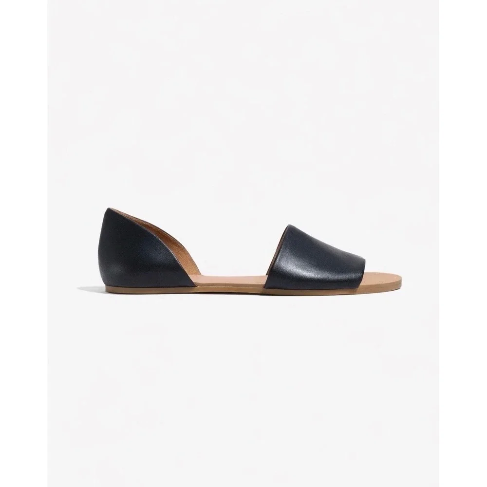 Madewell Sandals Flats Thea Leather Open Toe Black 9